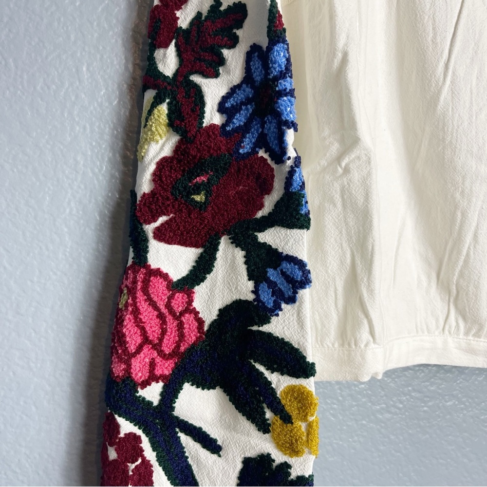NWT Free People Meadows Embroidered Cropped Top Size M - Picture 2 of 6